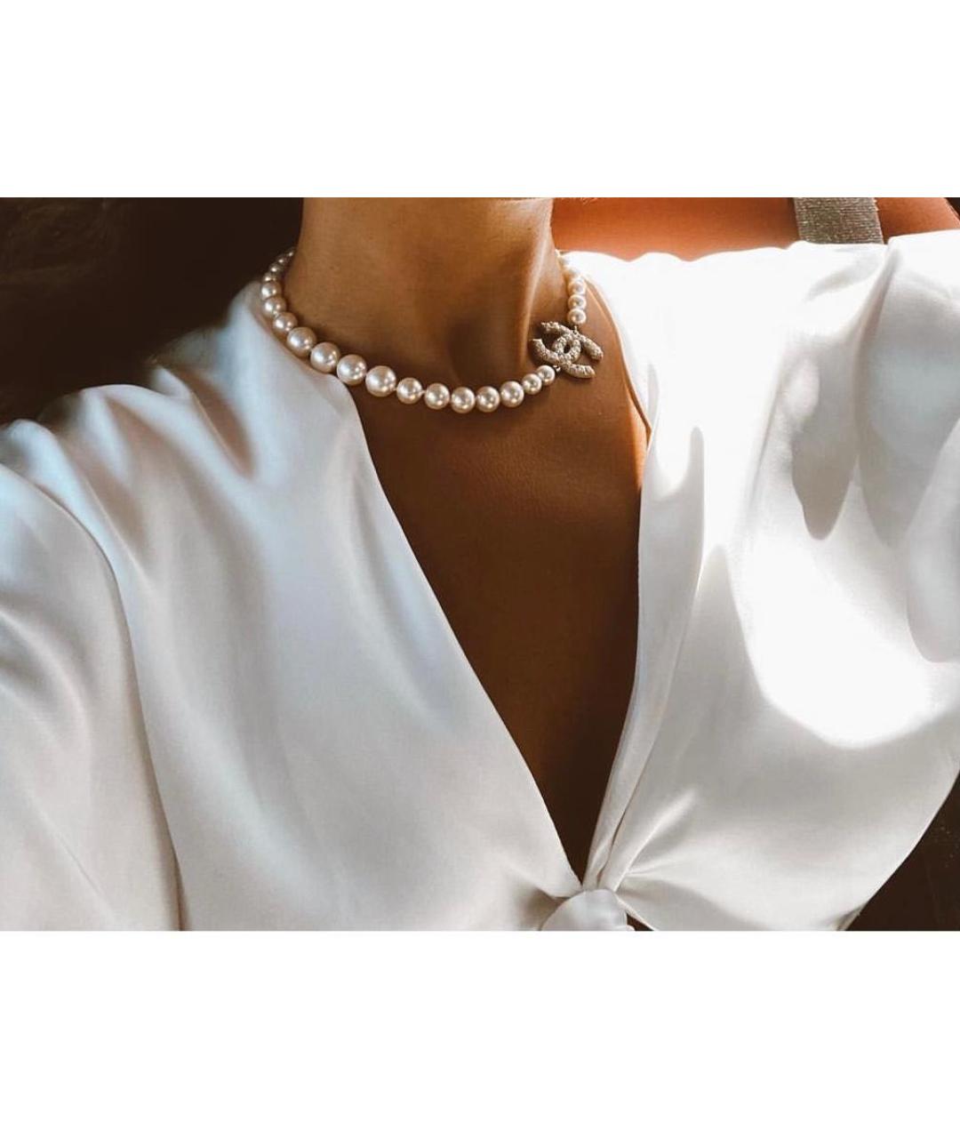 CHANEL Белое колье, фото 3