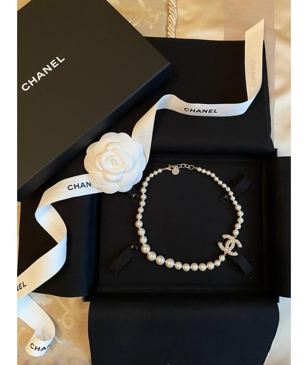 CHANEL Белое колье, фото 6