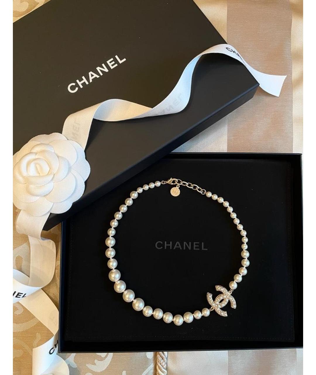 CHANEL Белое колье, фото 2