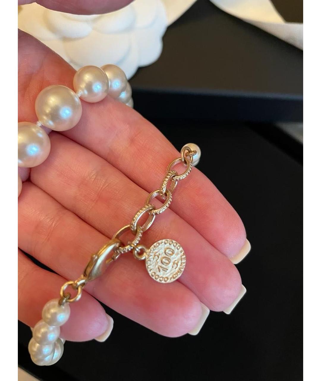 CHANEL Белое колье, фото 5