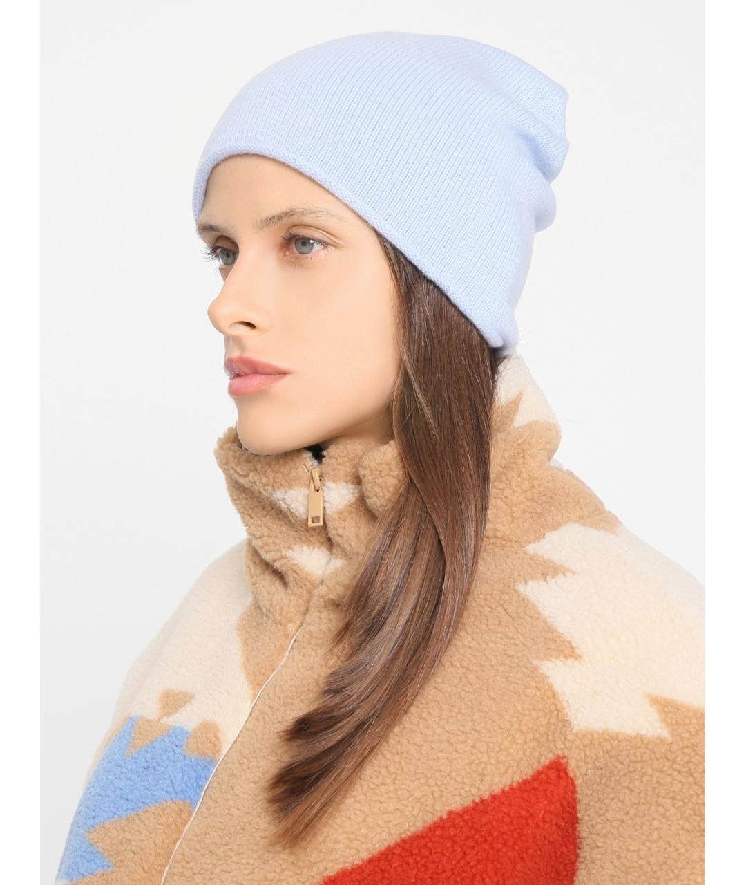 WEEKEND MAX MARA Голубая кашемировая шапка, фото 4