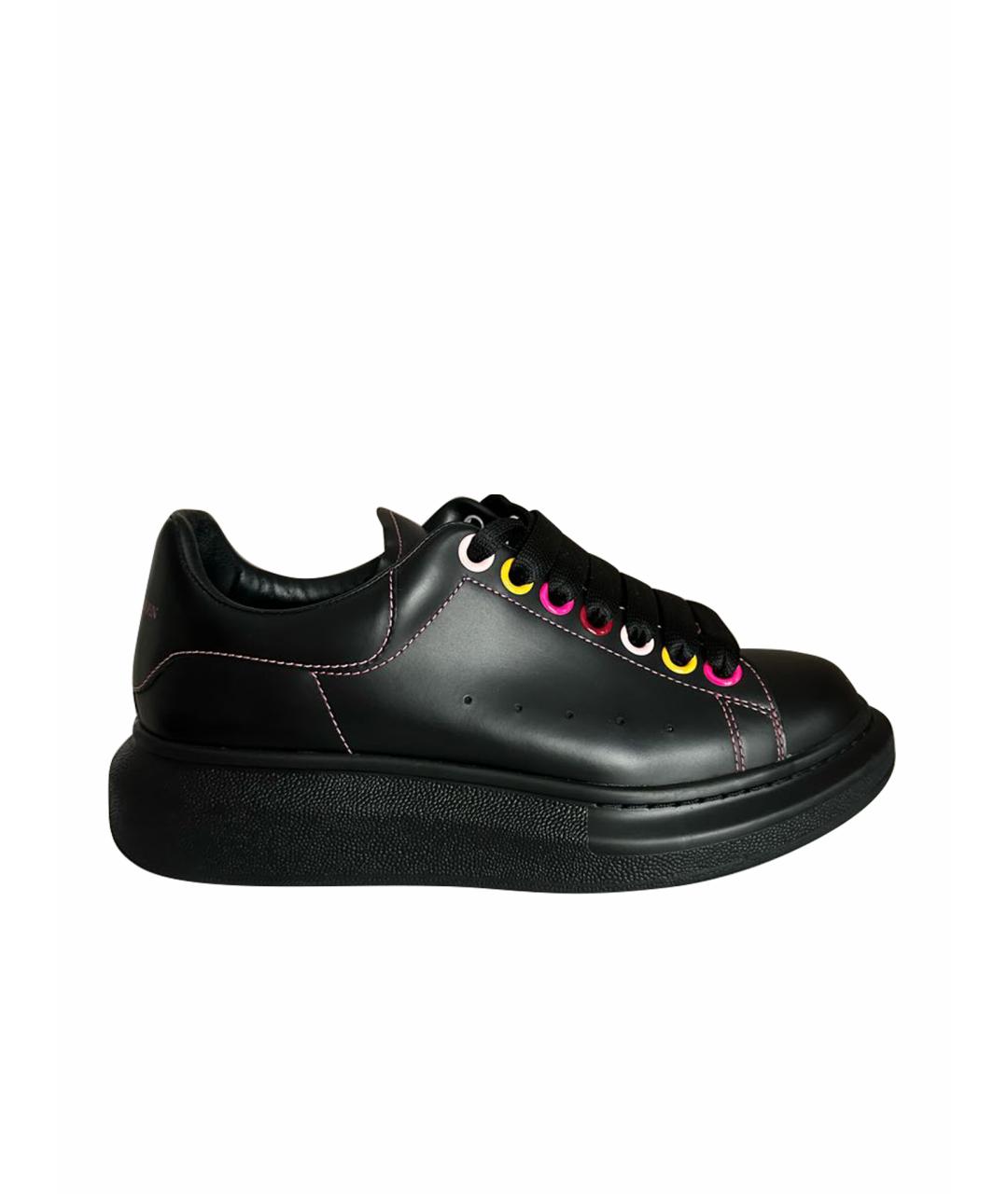 ALEXANDER MCQUEEN Черные кожаные кеды, фото 1