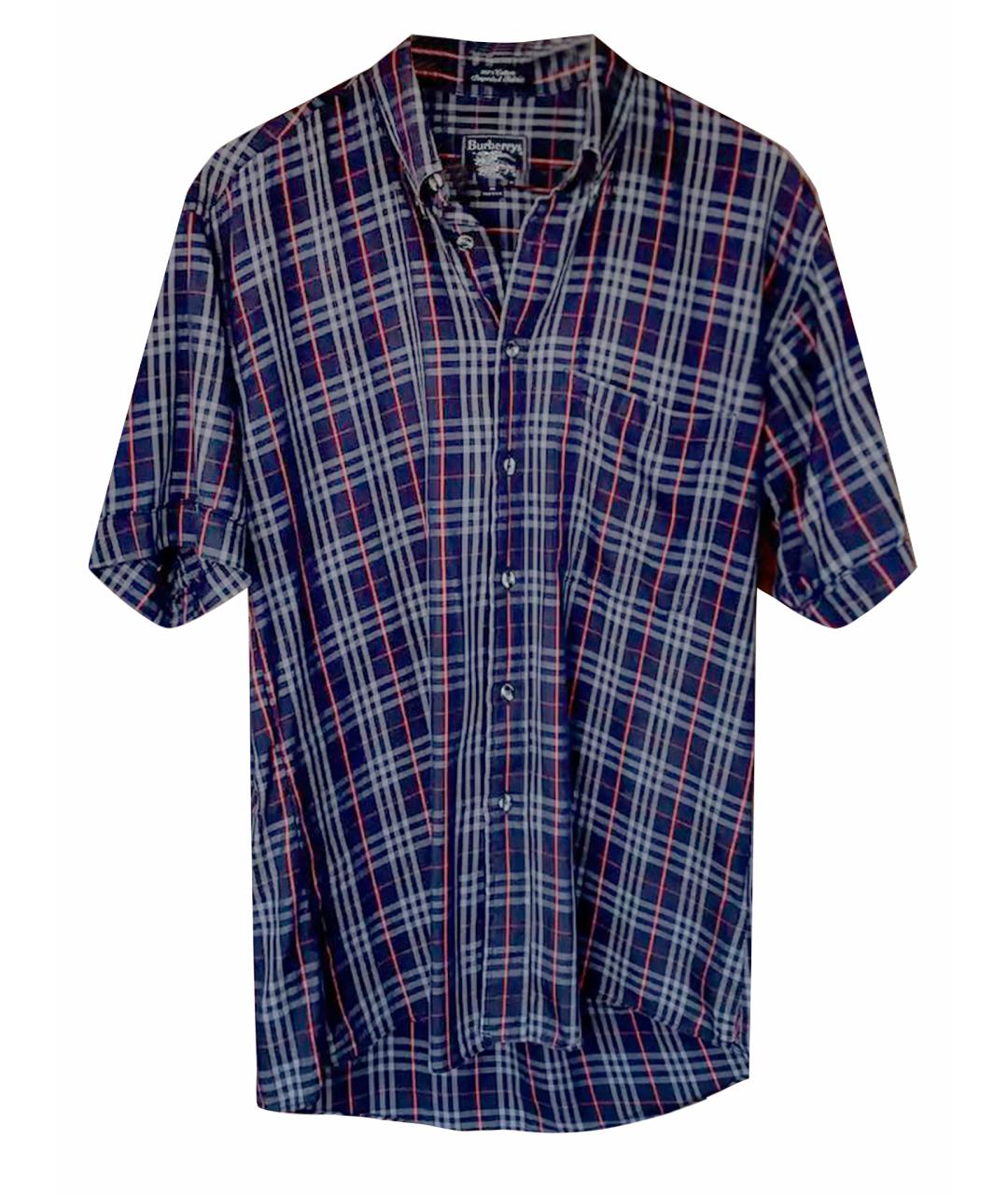 BURBERRY Темно-синяя хлопковая кэжуал рубашка, фото 1