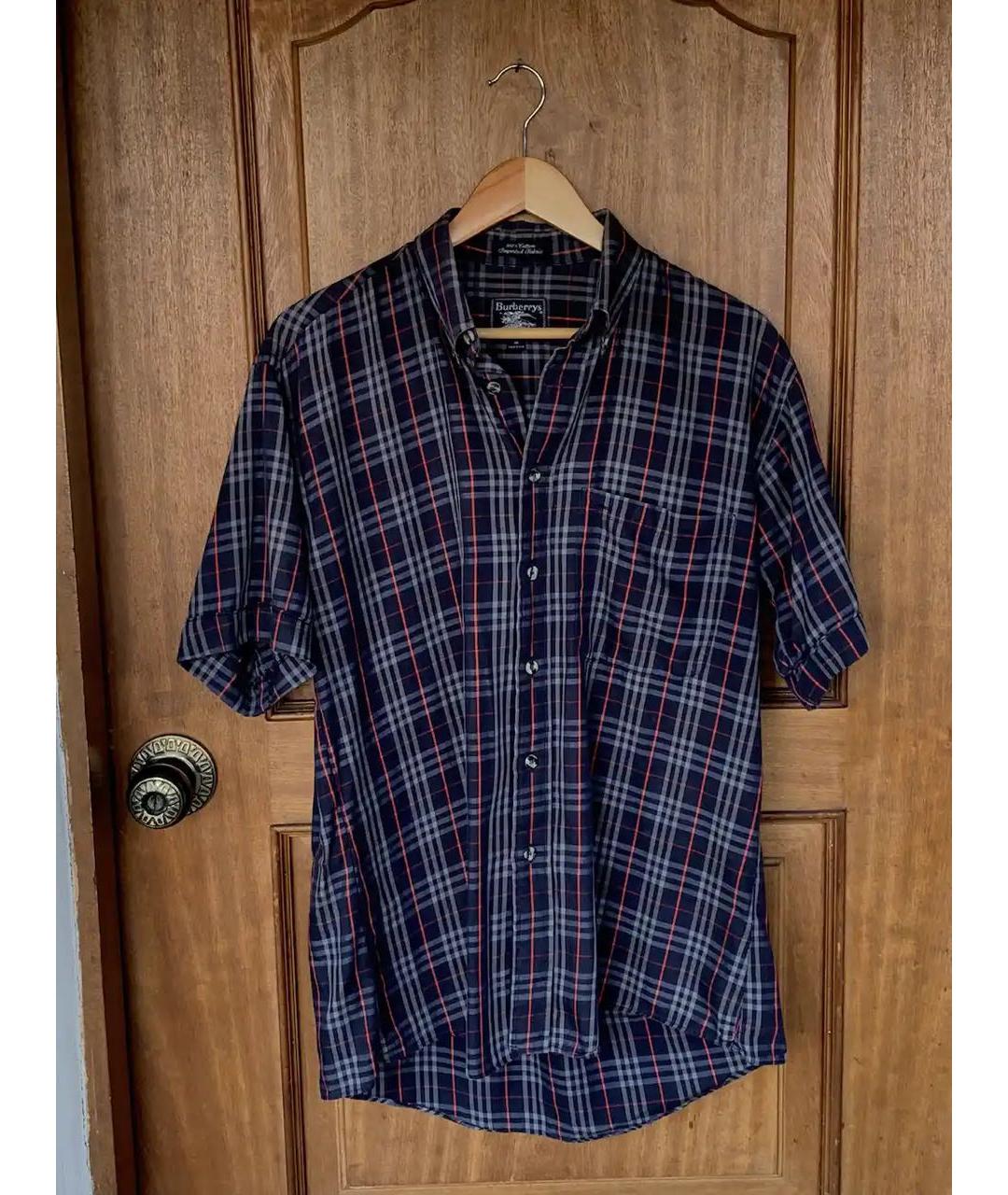 BURBERRY Темно-синяя хлопковая кэжуал рубашка, фото 7