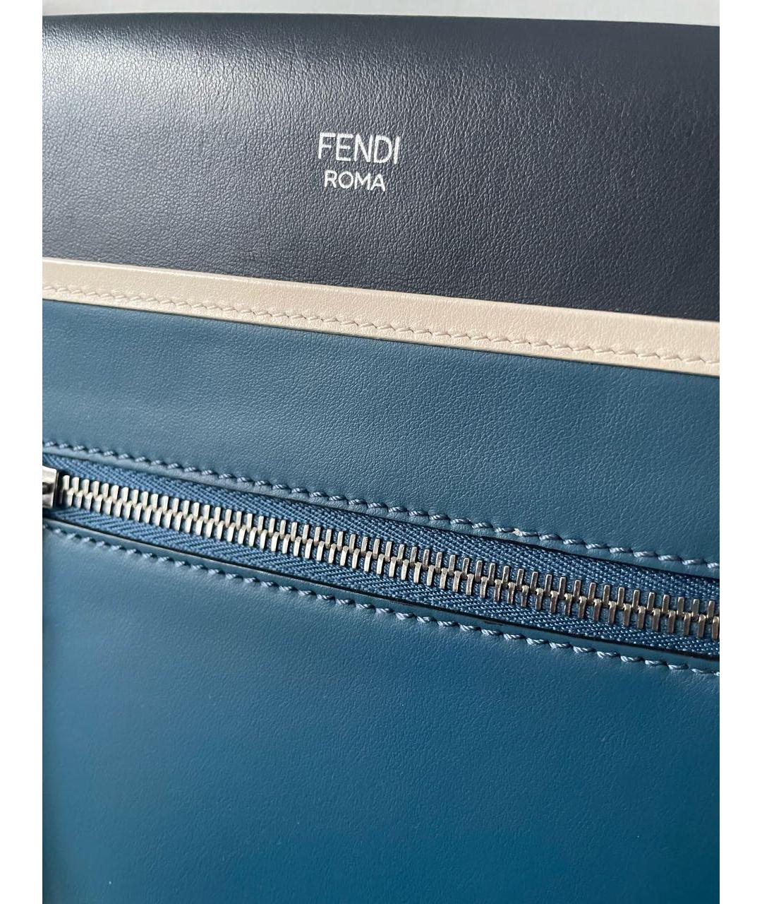 FENDI Синяя кожаная сумка через плечо, фото 7