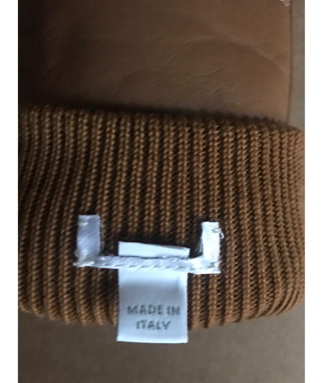 MAX MARA Коричневые кожаные варежки, фото 5