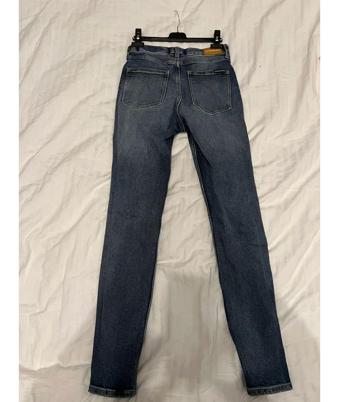 CALVIN KLEIN Темно-синие хлопковые джинсы слим, фото 2