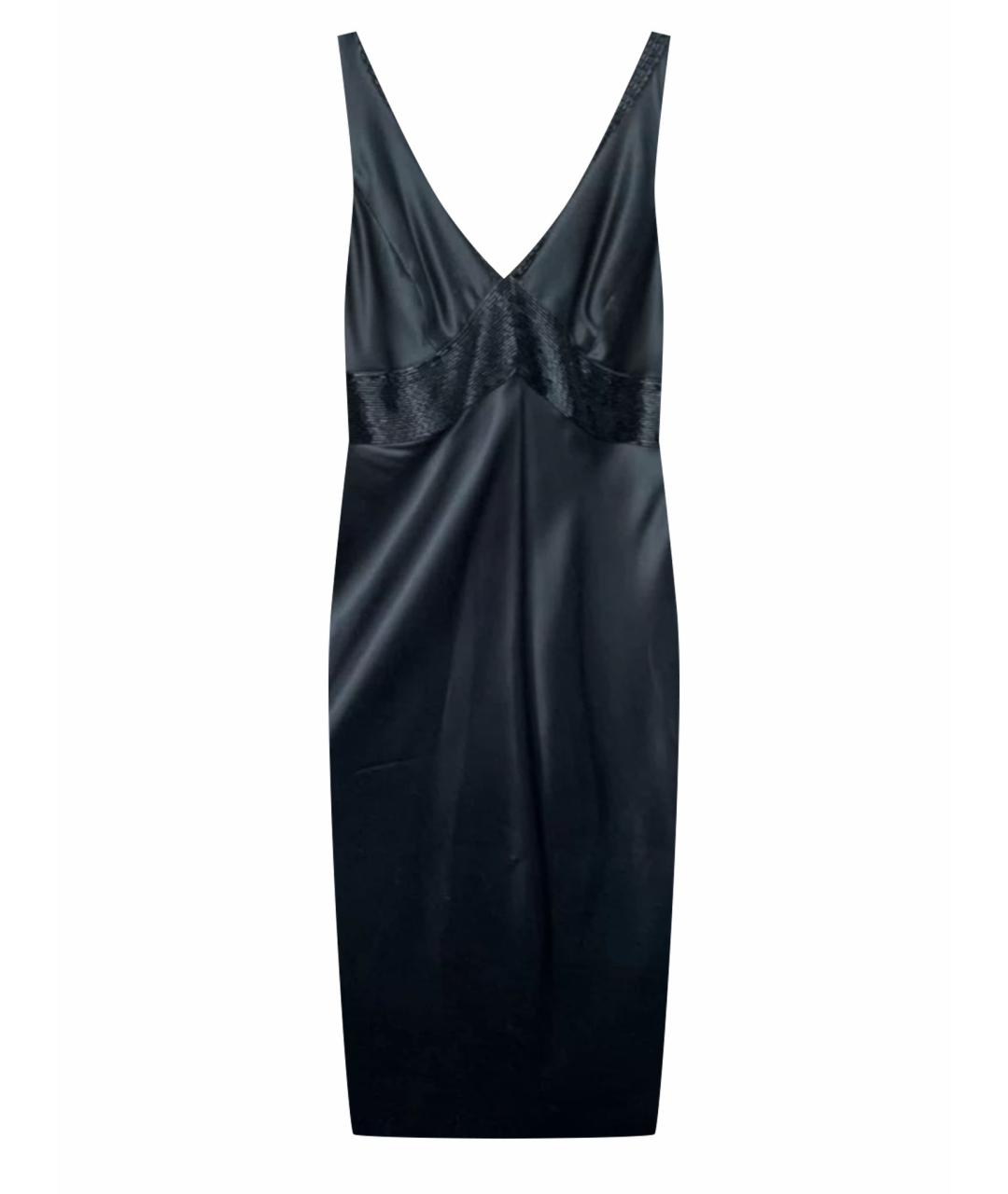EMPORIO ARMANI Черное шелковое вечернее платье, фото 1