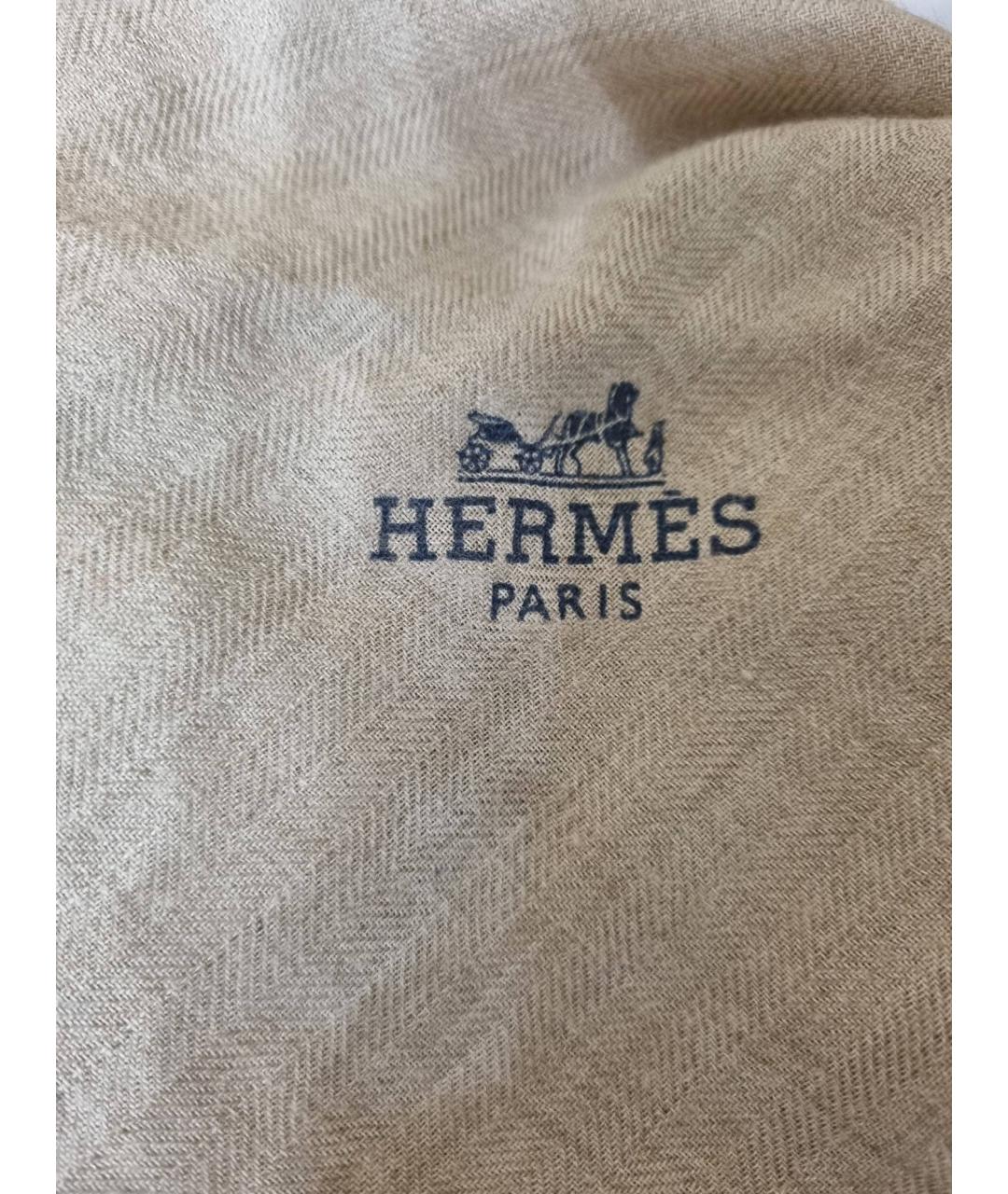 HERMES PRE-OWNED Бежевый кашемировый шарф, фото 2