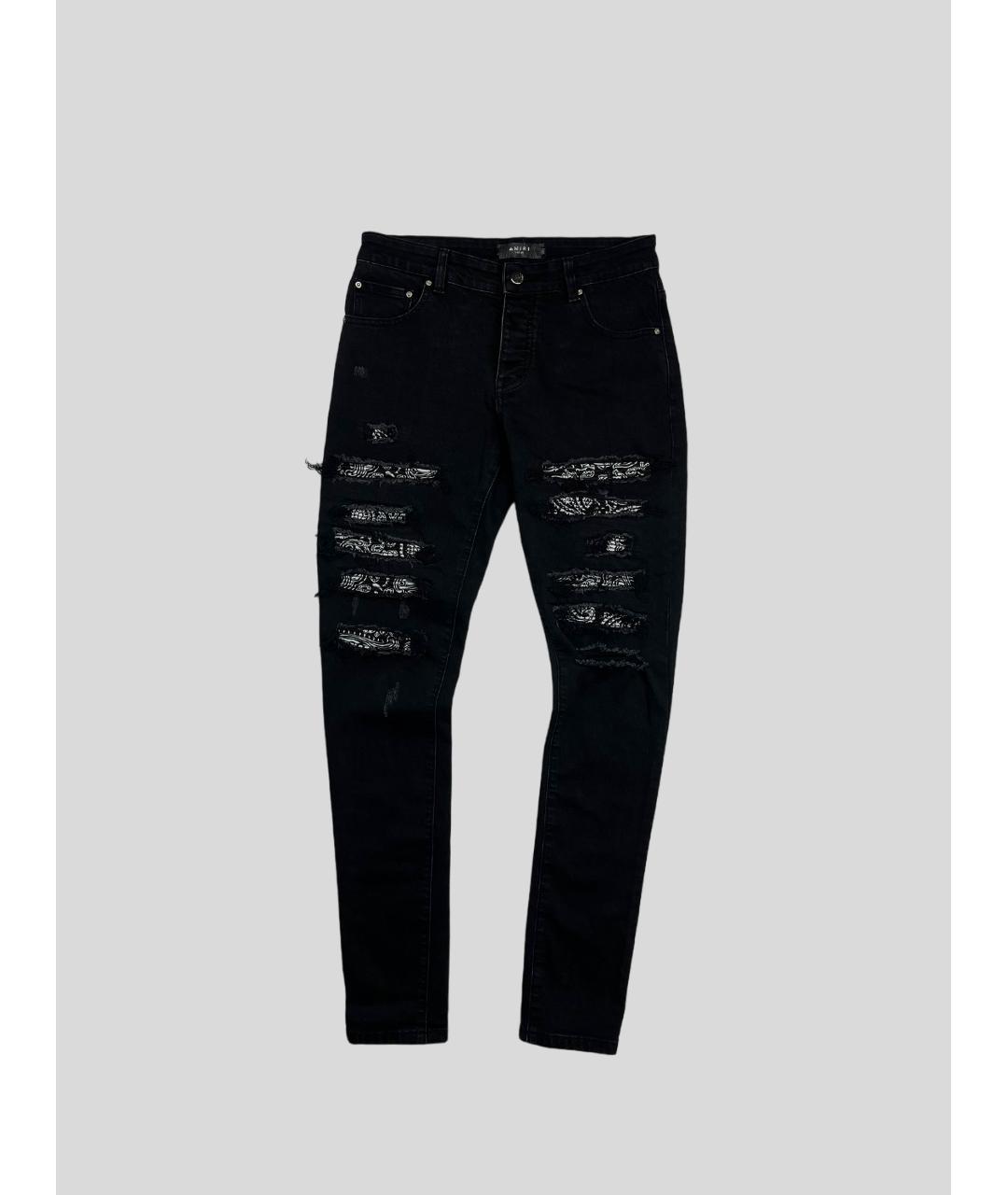 AMIRI Черные хлопковые джинсы слим, фото 9