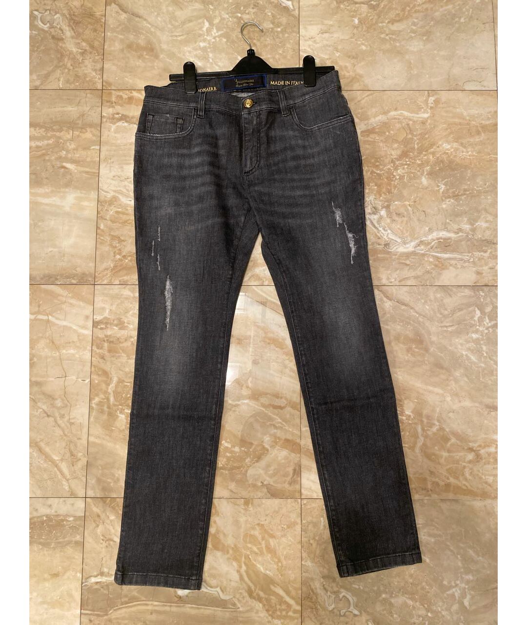 BILLIONAIRE Серые хлопковые джинсы скинни, фото 6