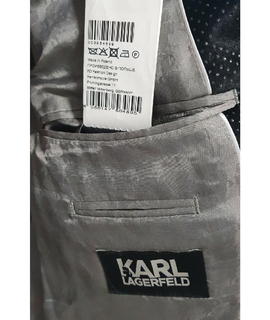 KARL LAGERFELD Черный хлопковый пиджак, фото 7