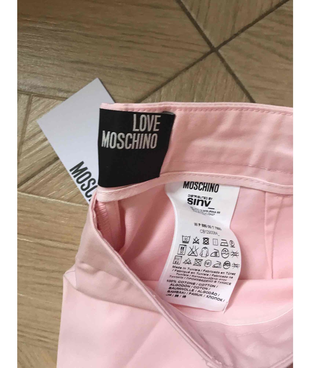MOSCHINO Розовые хлопковые брюки узкие, фото 4