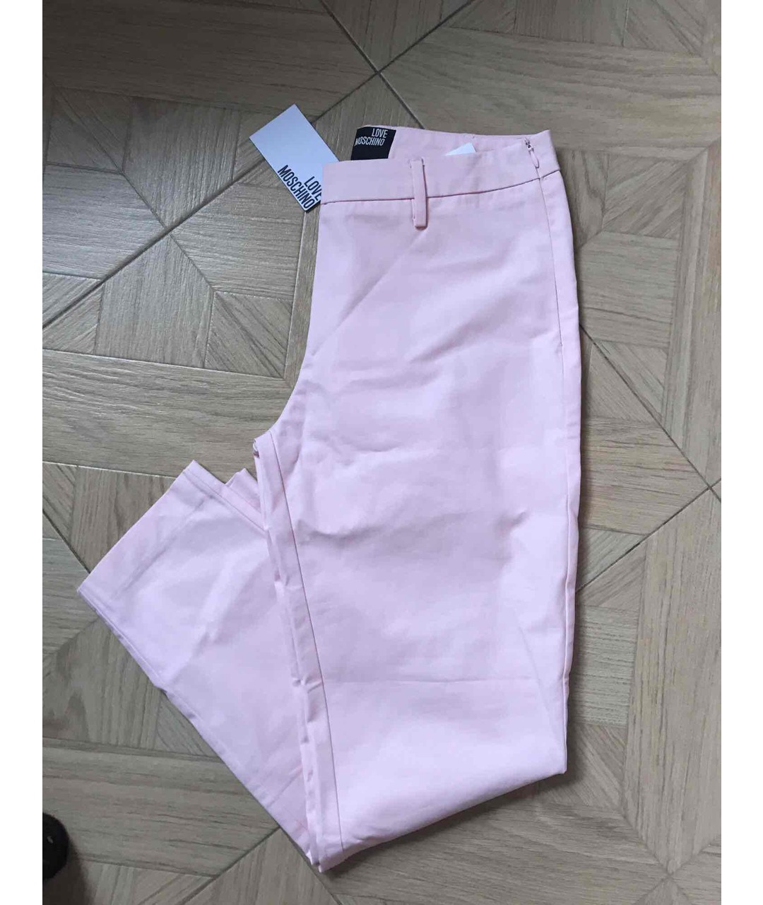 MOSCHINO Розовые хлопковые брюки узкие, фото 2