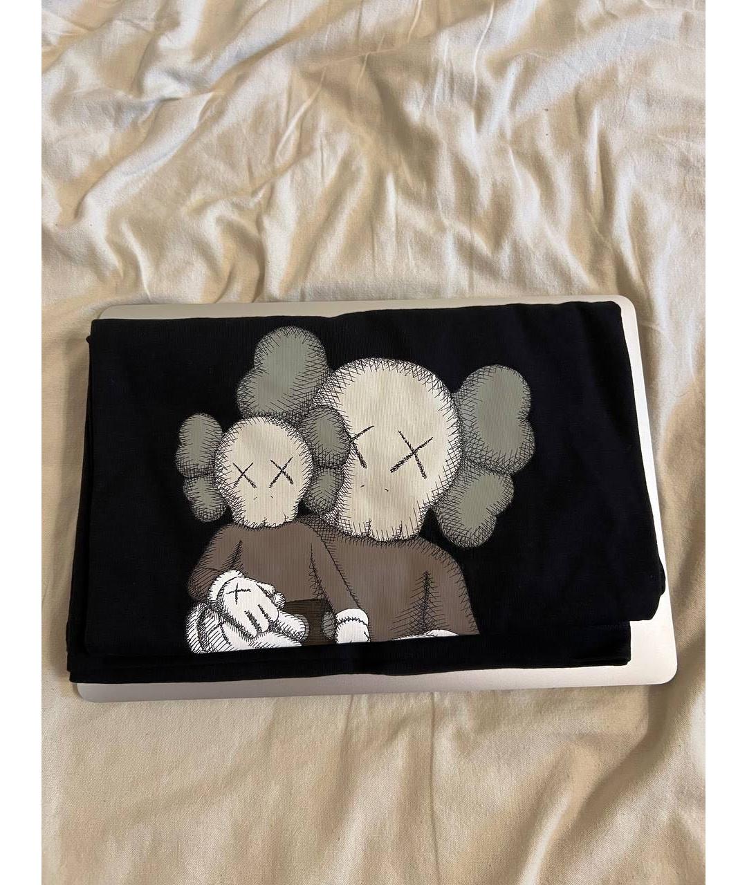 KAWS Черная хлопковая футболка, фото 3