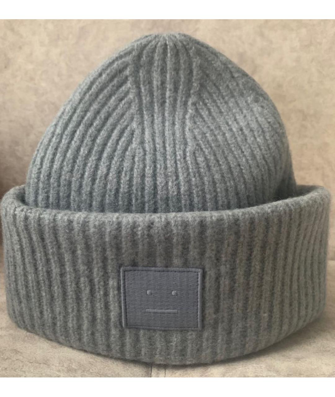 ACNE STUDIOS Серая шерстяная шапка, фото 4