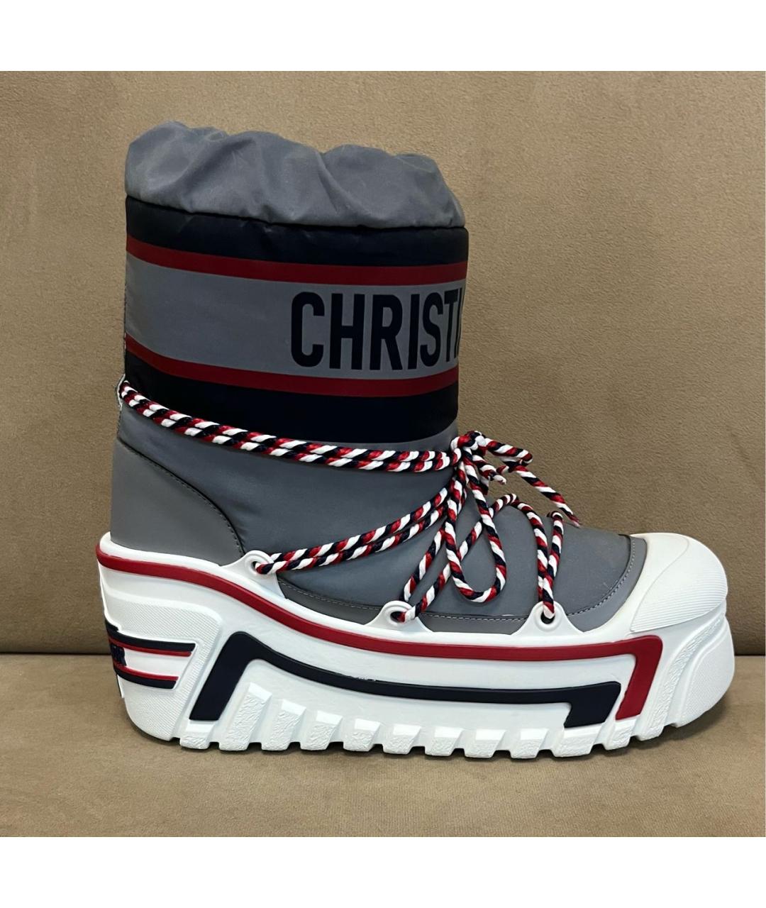 CHRISTIAN DIOR Антрацитовые текстильные ботинки, фото 9