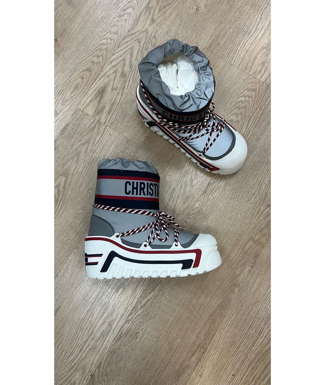 CHRISTIAN DIOR Антрацитовые текстильные ботинки, фото 4