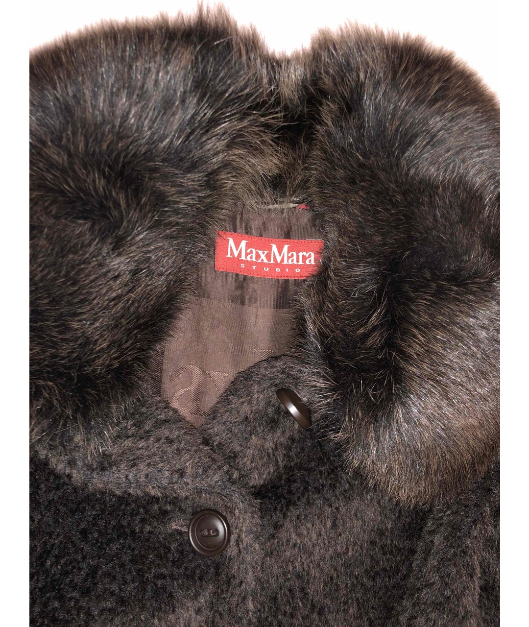 MAX MARA STUDIO Коричневое шерстяное пальто, фото 3