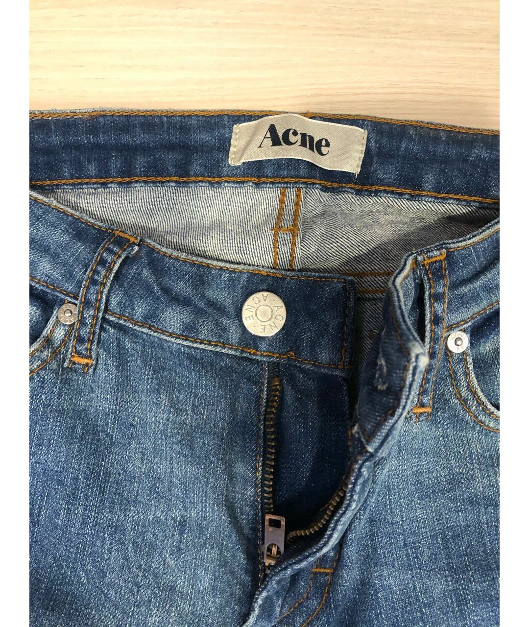 ACNE STUDIOS Синие хлопковые джинсы слим, фото 6
