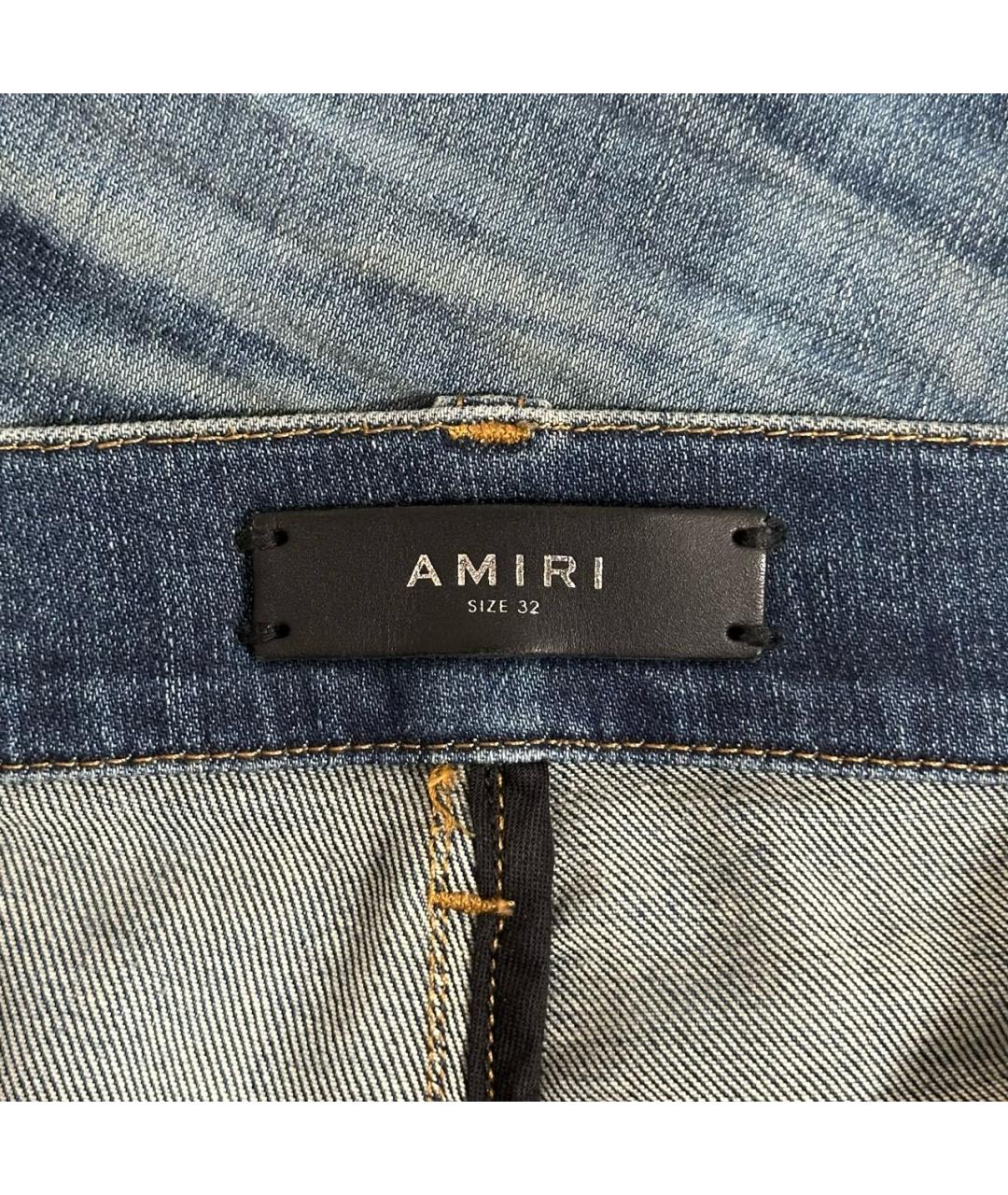 AMIRI Синие хлопко-эластановые джинсы скинни, фото 3