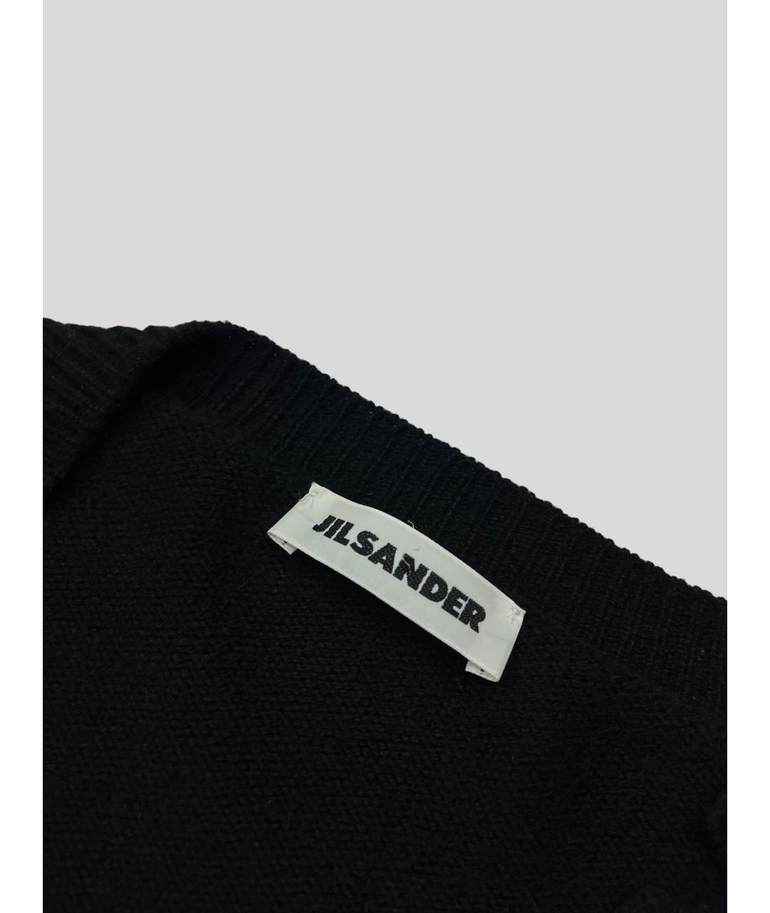 JIL SANDER Черный шерстяной кардиган, фото 4