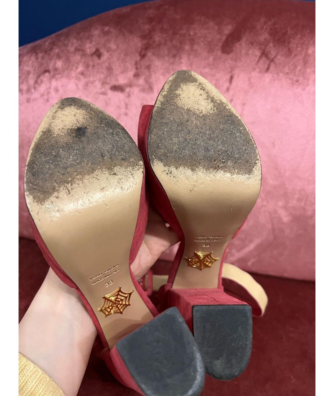 CHARLOTTE OLYMPIA Фуксия замшевые туфли, фото 6