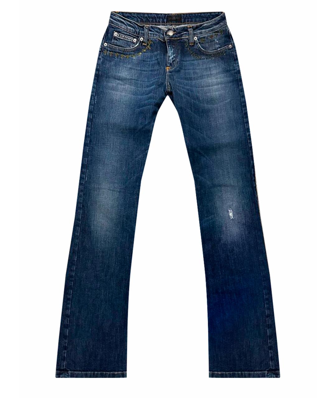 JOHN RICHMOND Темно-синие хлопковые прямые джинсы, фото 1