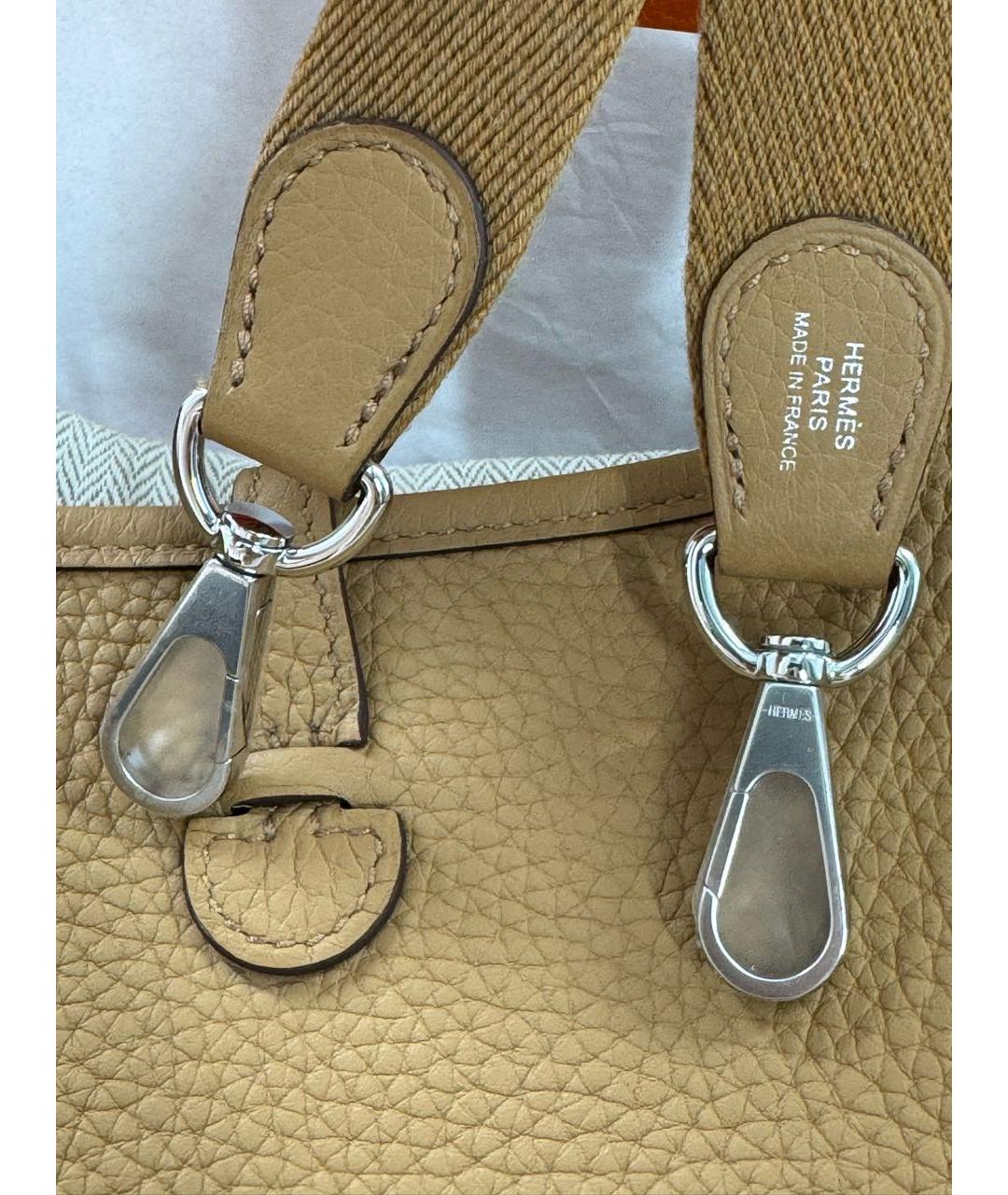 HERMES Бежевая кожаная сумка через плечо, фото 4