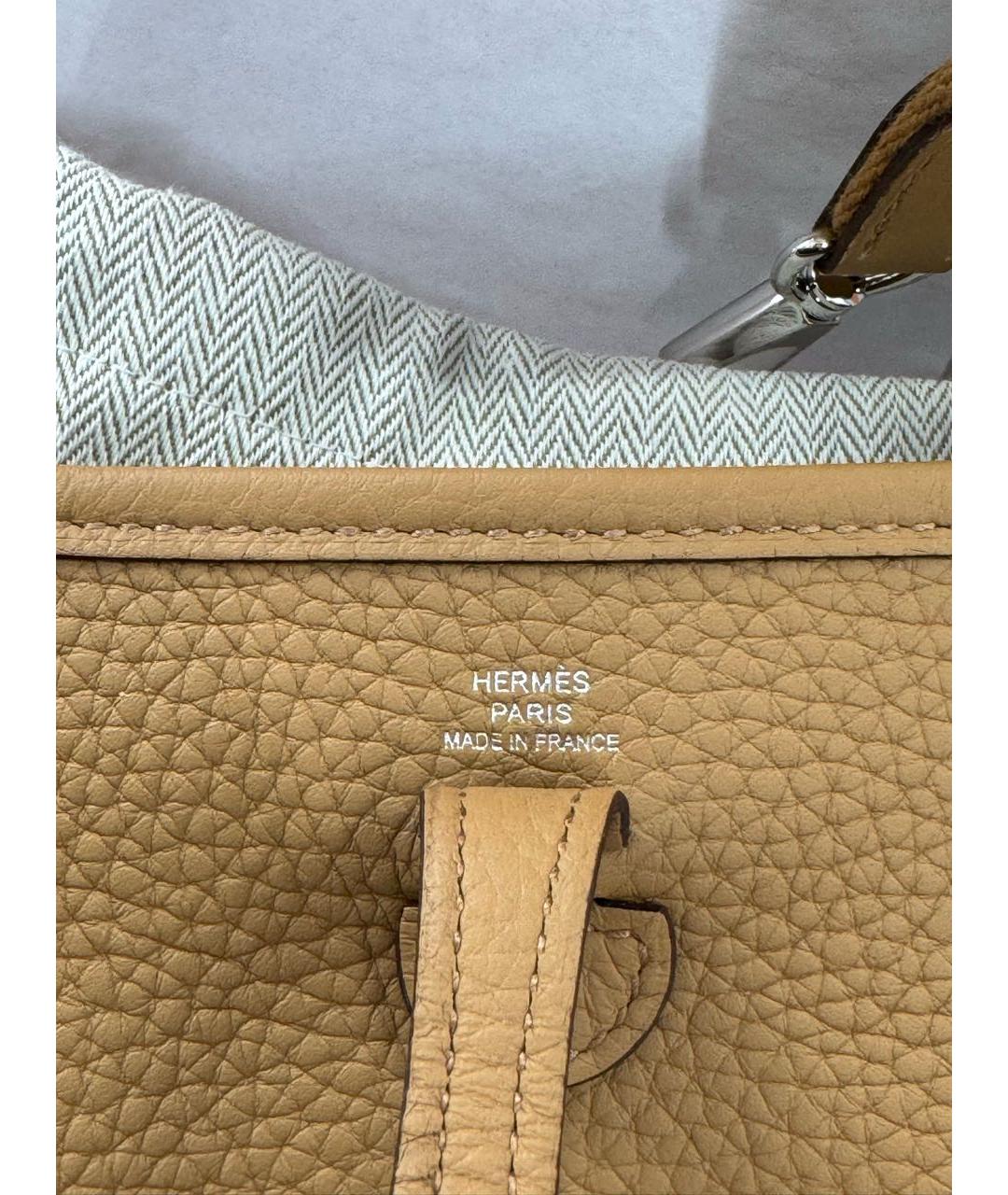 HERMES Бежевая кожаная сумка через плечо, фото 2