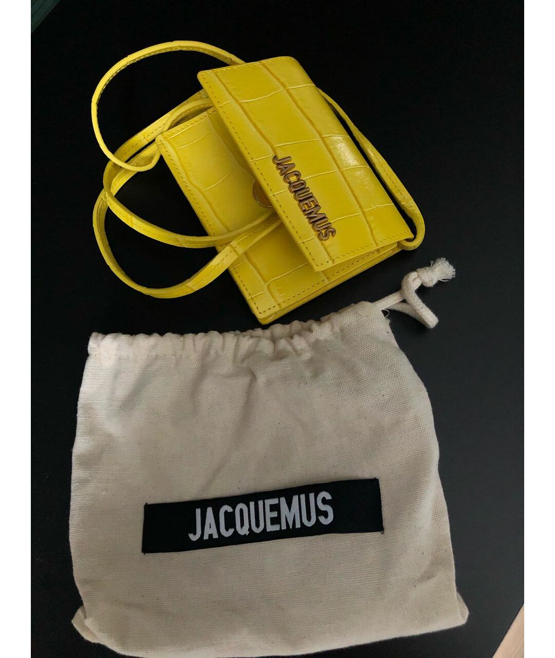 JACQUEMUS Желтая кожаная сумка тоут, фото 6