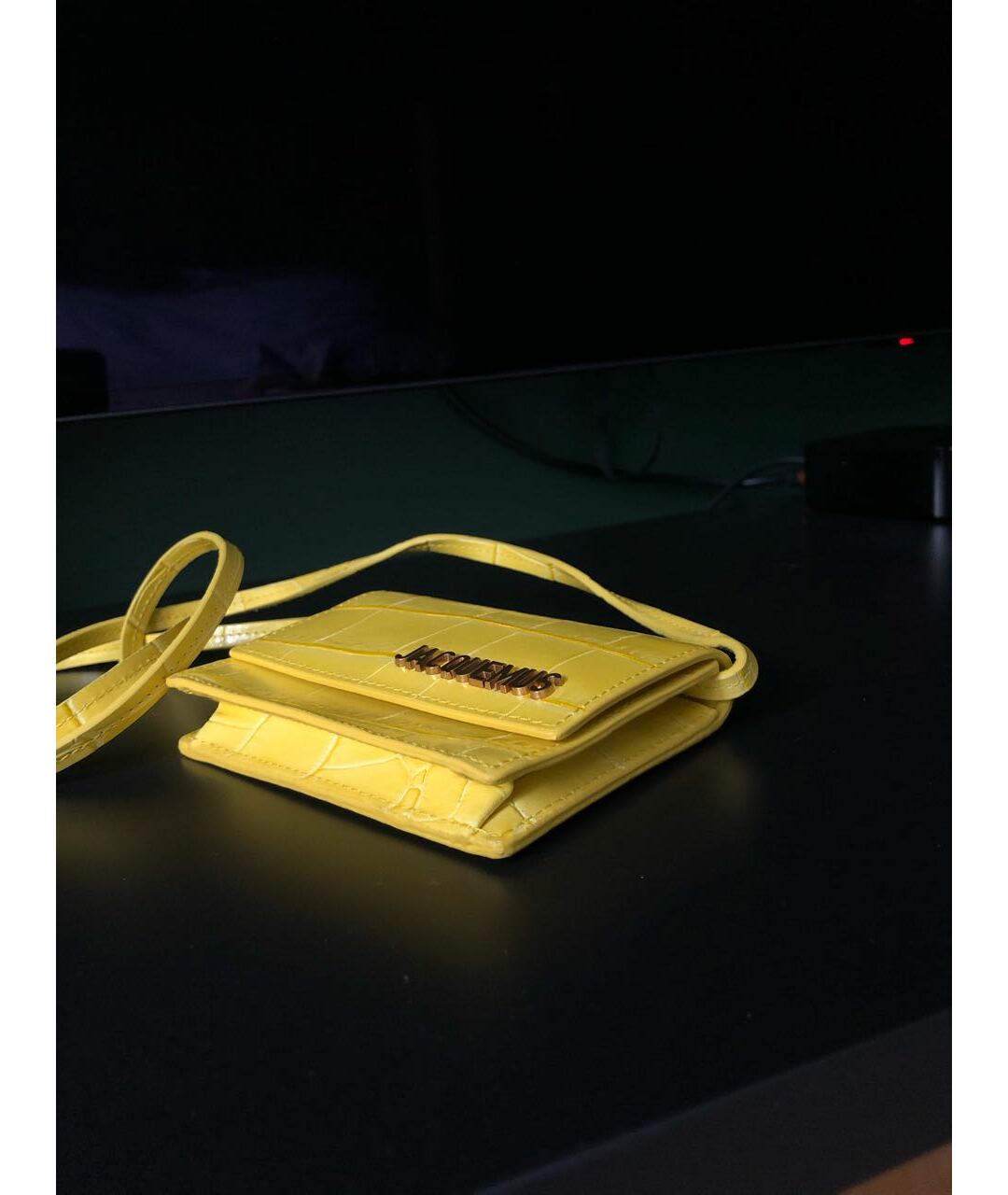 JACQUEMUS Желтая кожаная сумка тоут, фото 2