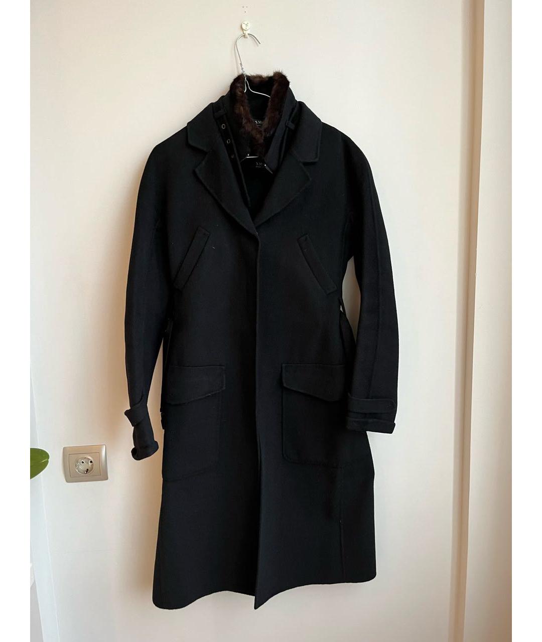 'S MAX MARA Черное шерстяное пальто, фото 9