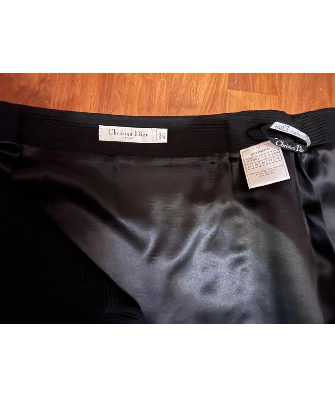 CHRISTIAN DIOR PRE-OWNED Черный шерстяной костюм с юбками, фото 8