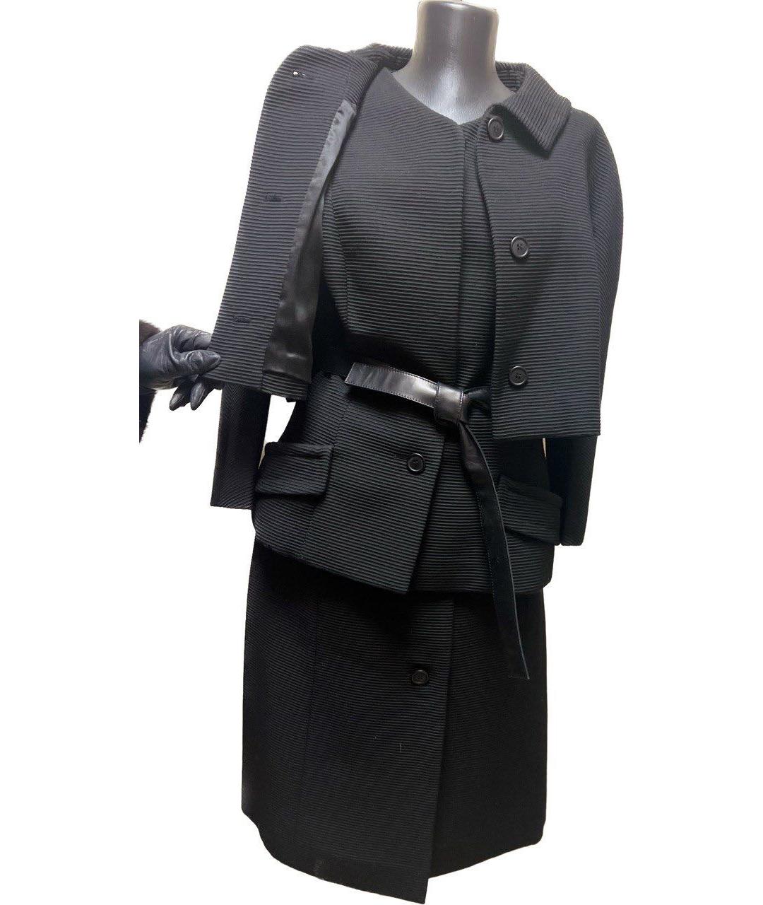 CHRISTIAN DIOR PRE-OWNED Черный шерстяной костюм с юбками, фото 4
