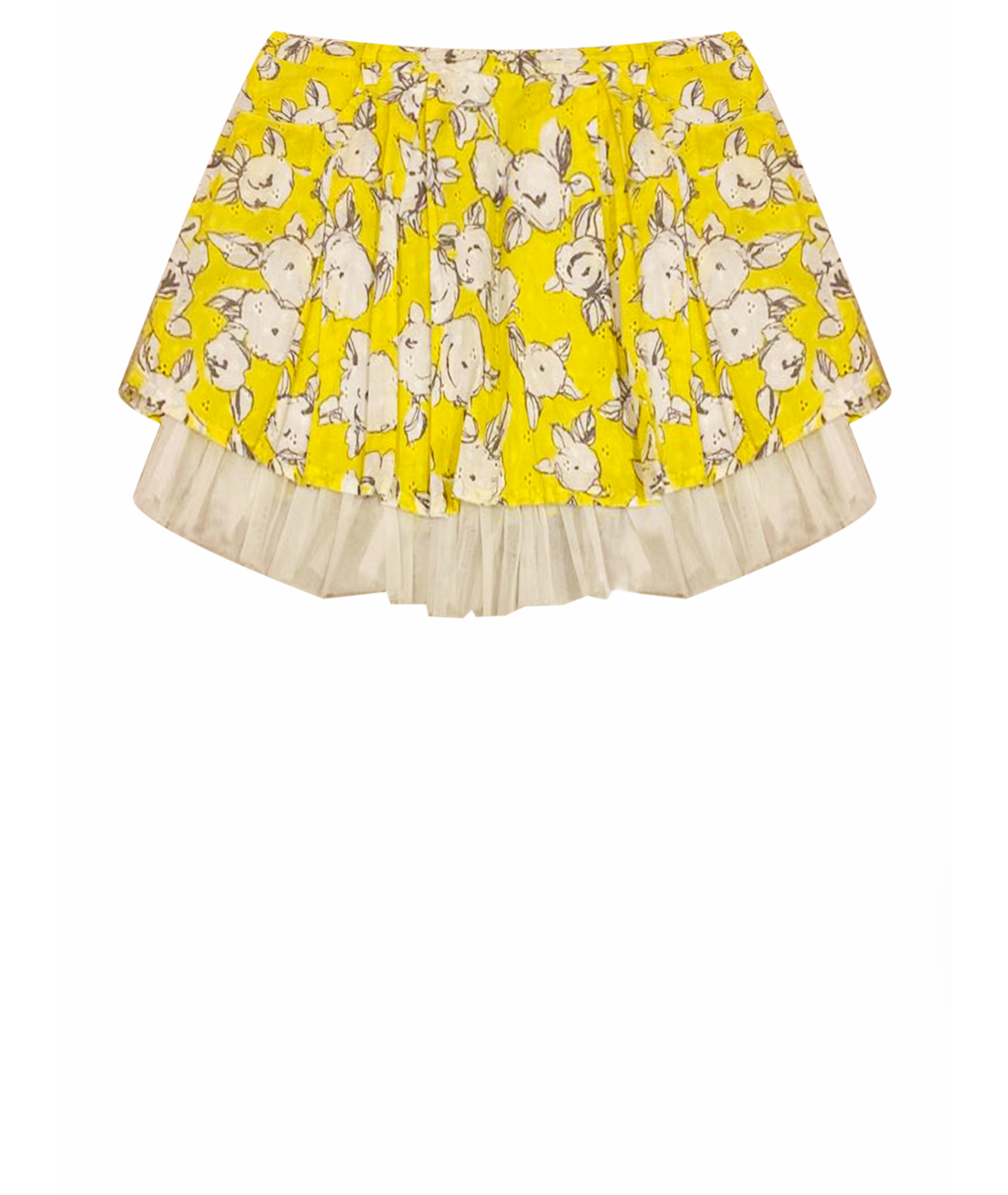 MISS BLUMARINE Желтая хлопковая юбка, фото 1