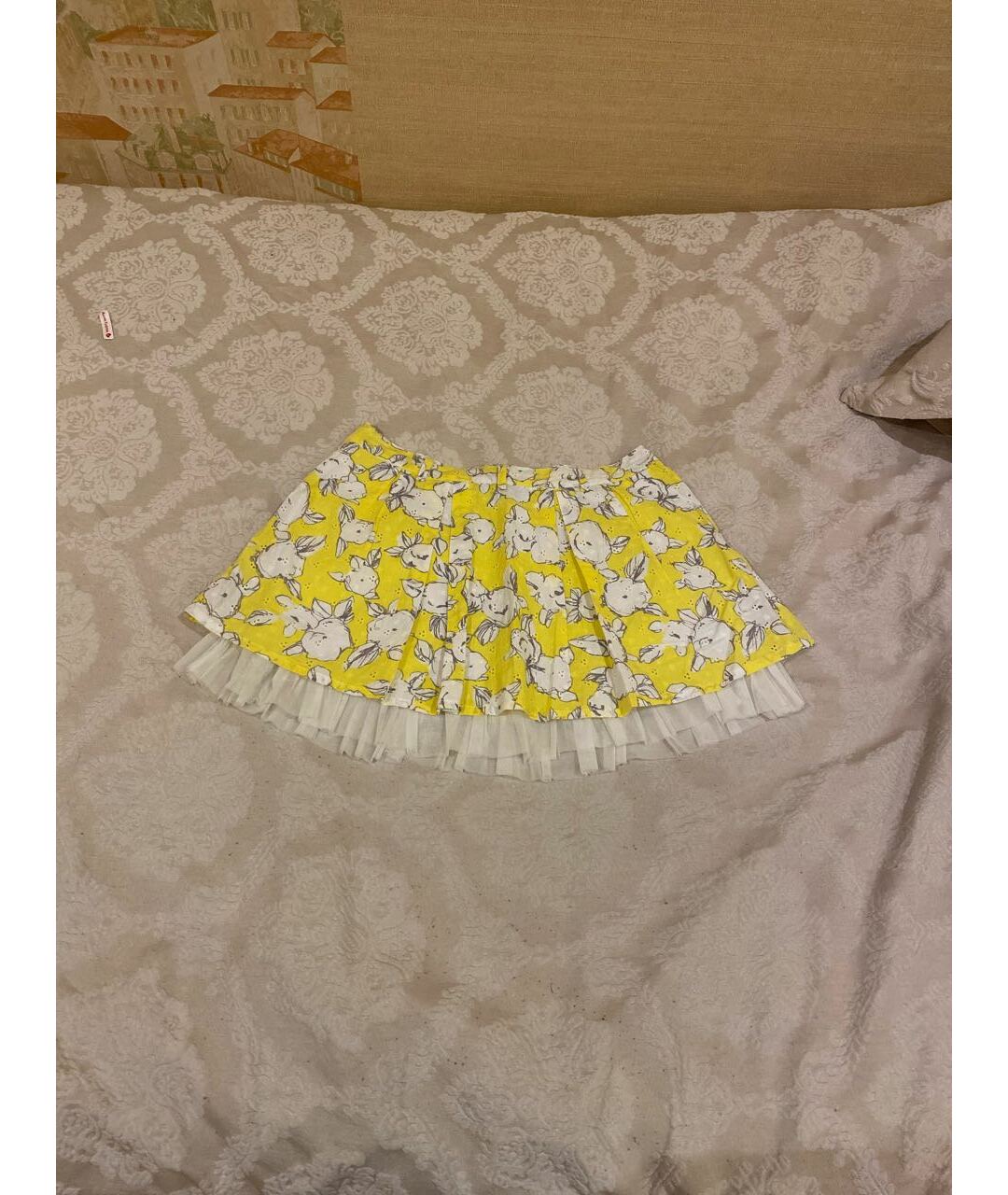 MISS BLUMARINE Желтая хлопковая юбка, фото 2