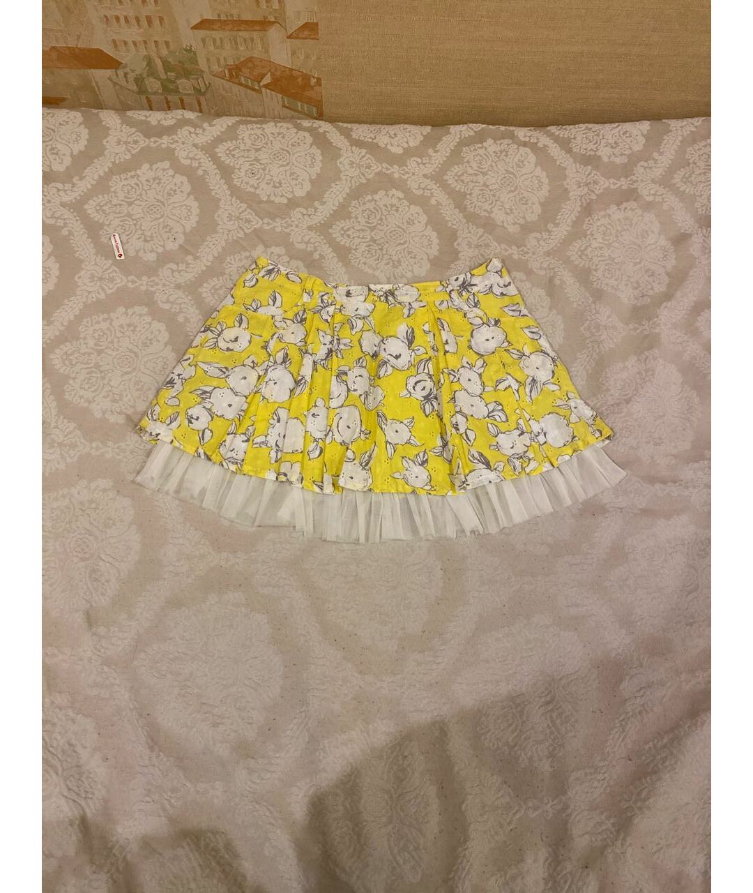 MISS BLUMARINE Желтая хлопковая юбка, фото 5