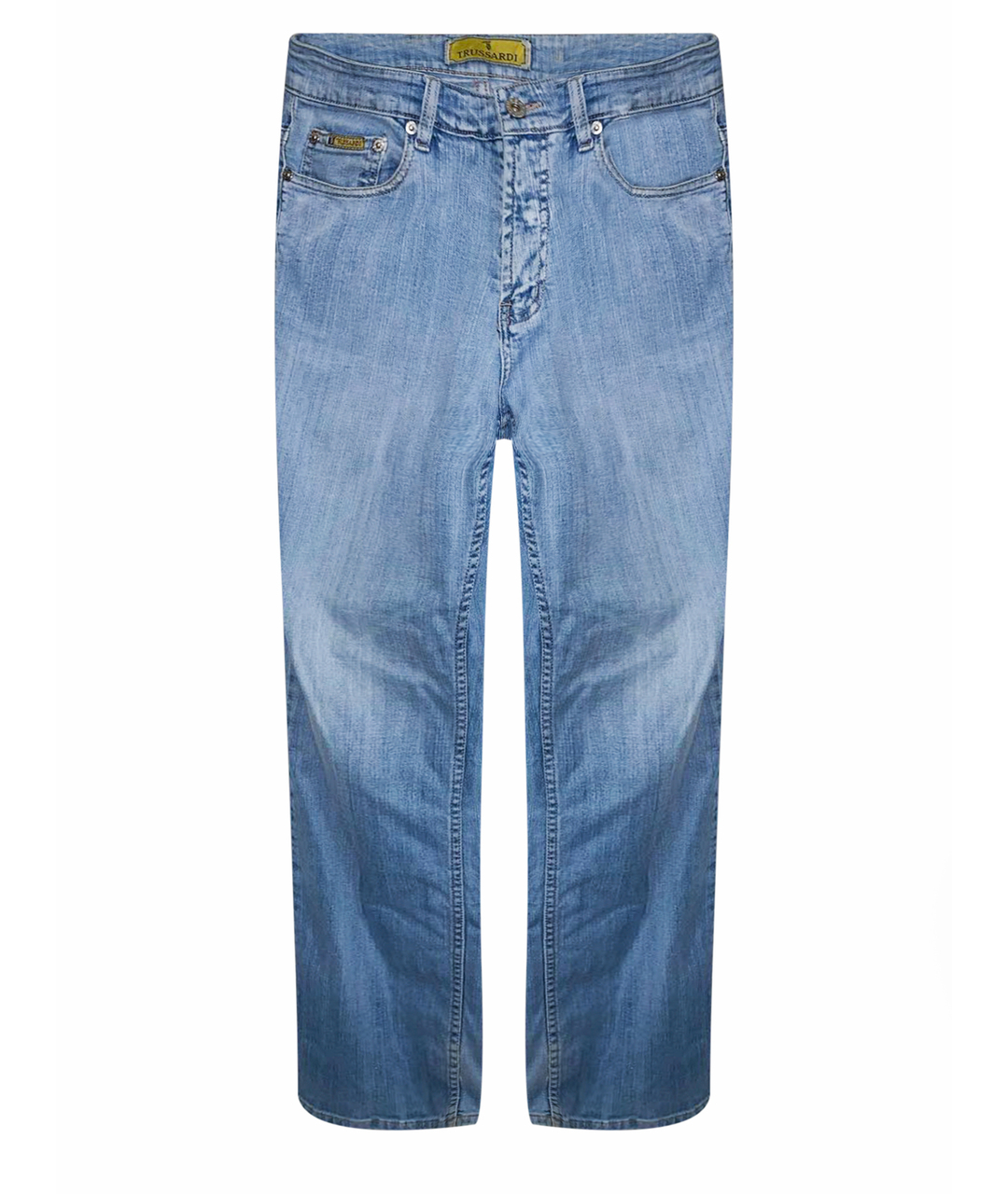 TRUSSARDI JEANS Голубые хлопковые прямые джинсы, фото 1