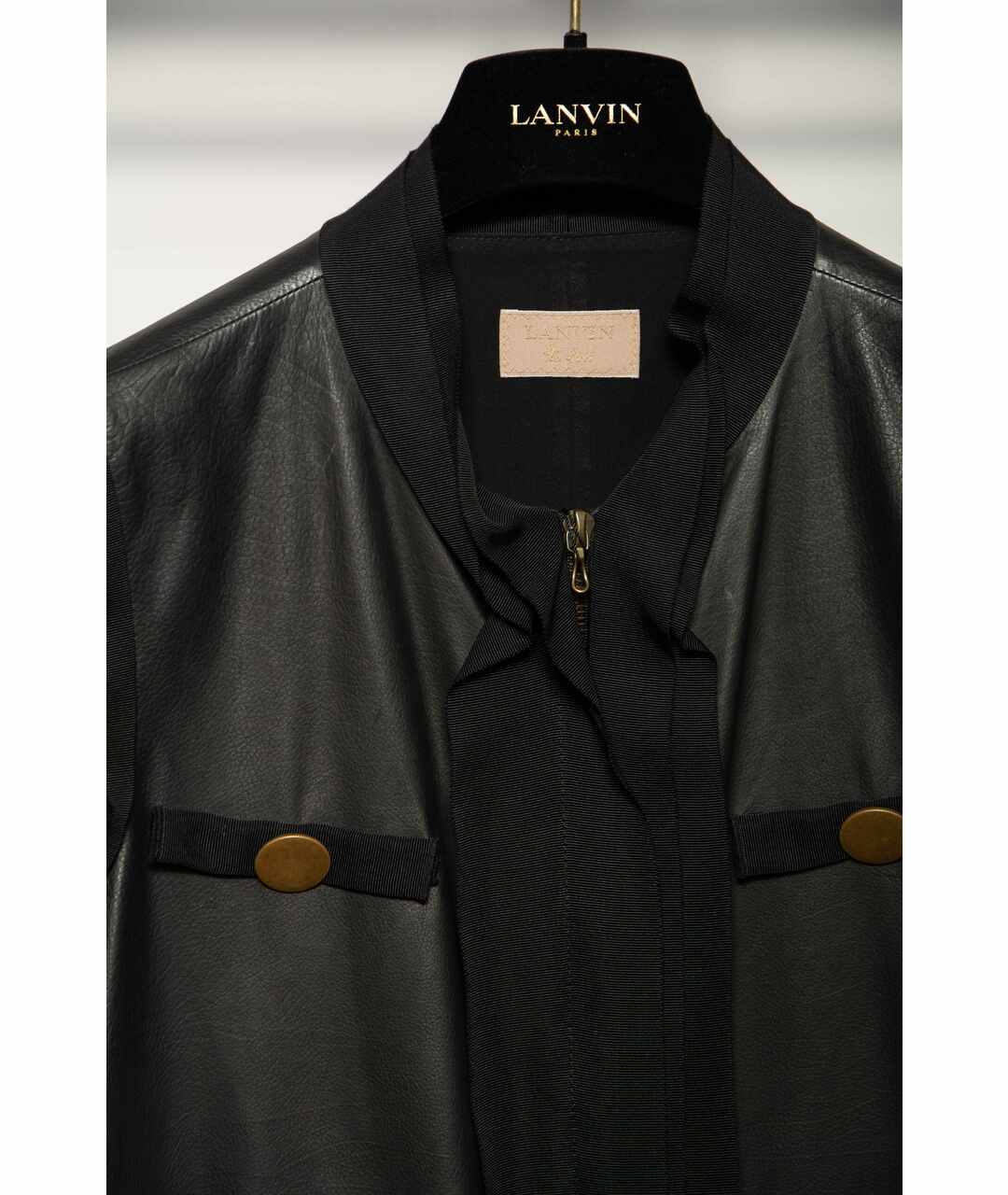 LANVIN Черный кожаный жилет, фото 4