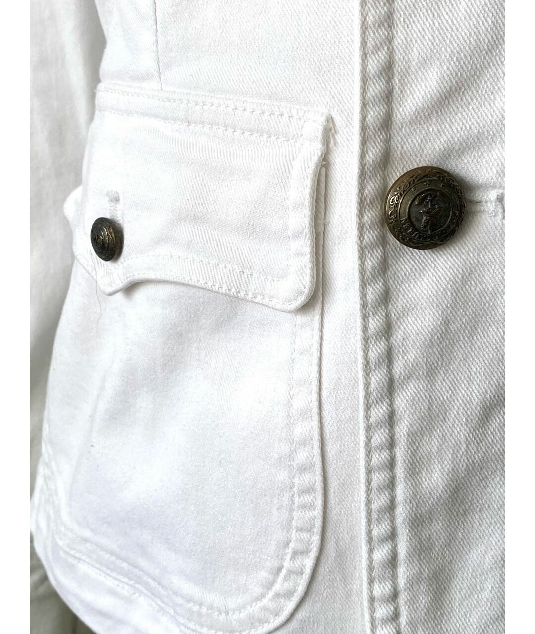 RALPH LAUREN Белый хлопко-эластановый жакет/пиджак, фото 3