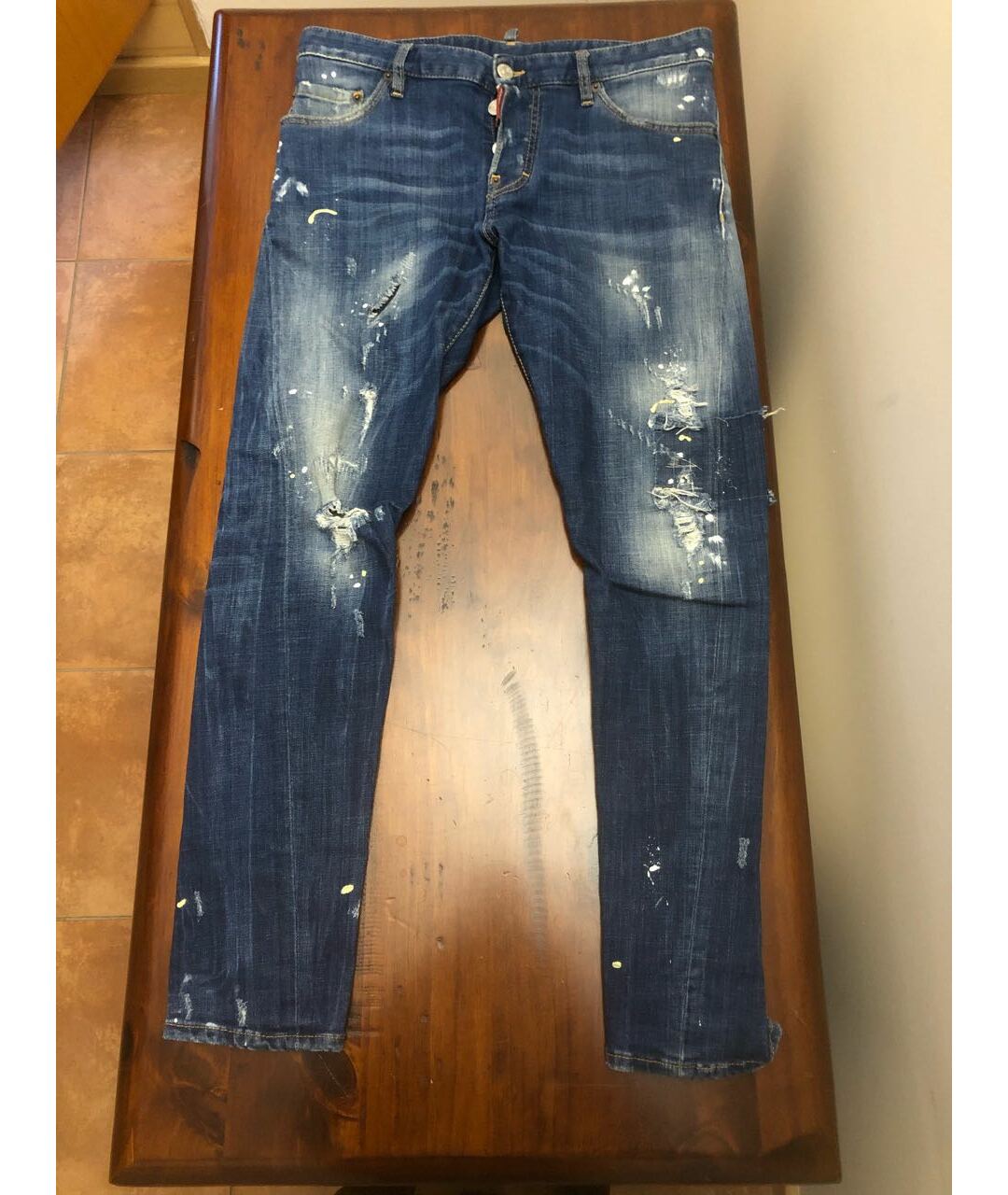 DSQUARED2 Синие хлопко-эластановые джинсы скинни, фото 8