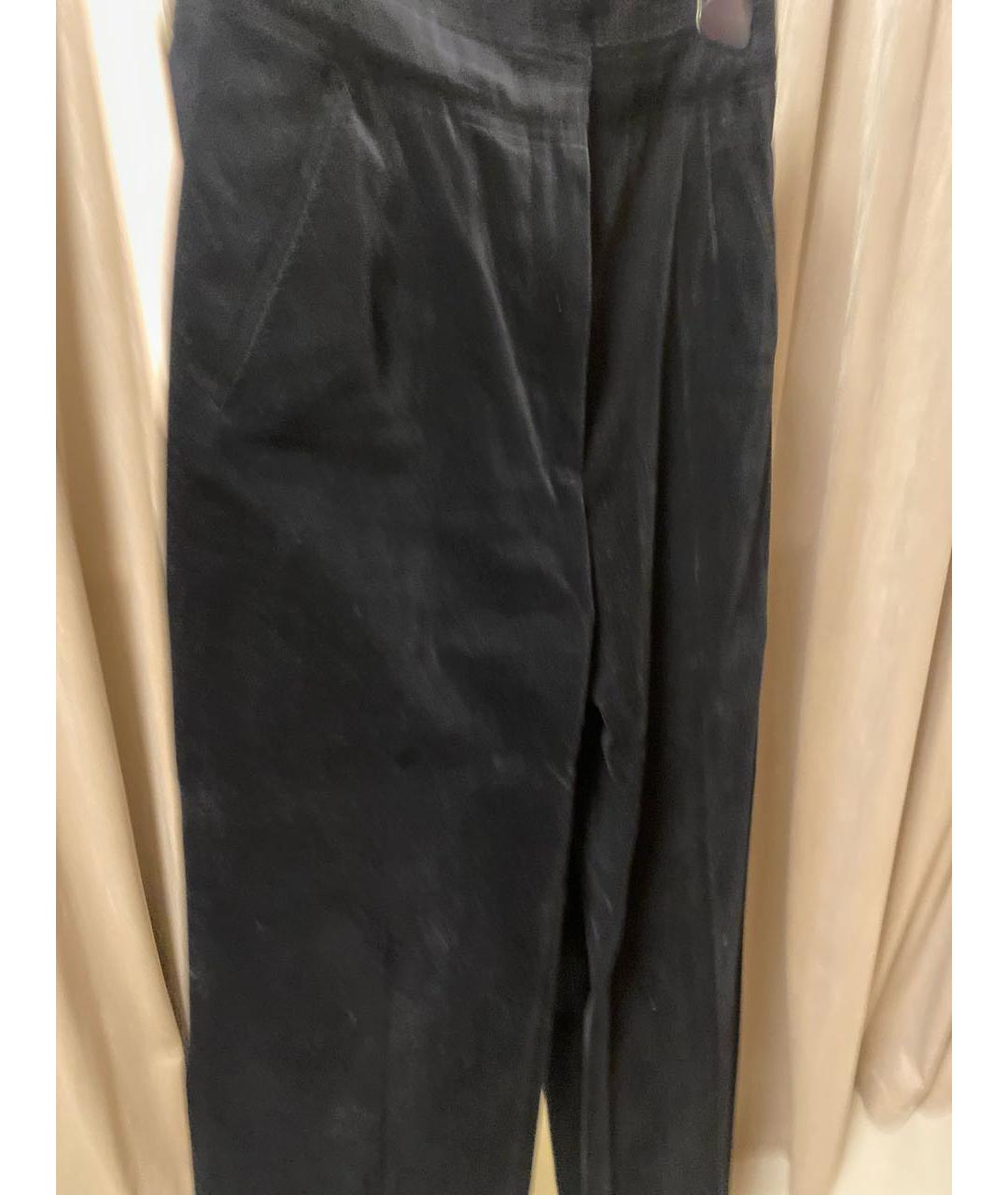 DRIES VAN NOTEN Черные велюровые прямые брюки, фото 7