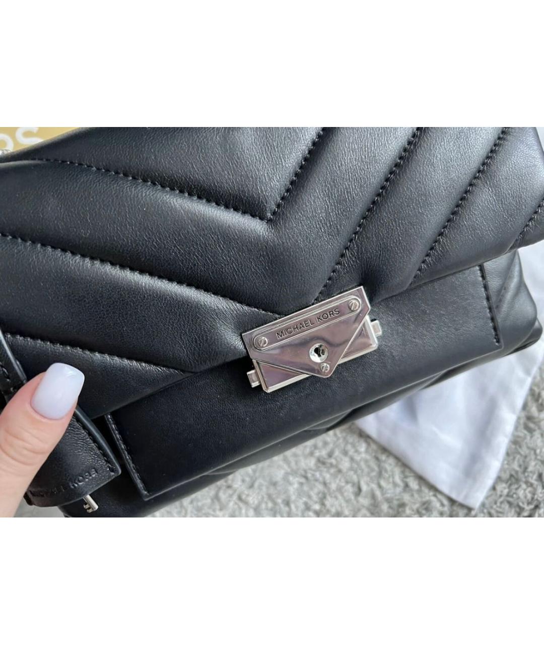 MICHAEL KORS Черная кожаная сумка через плечо, фото 3