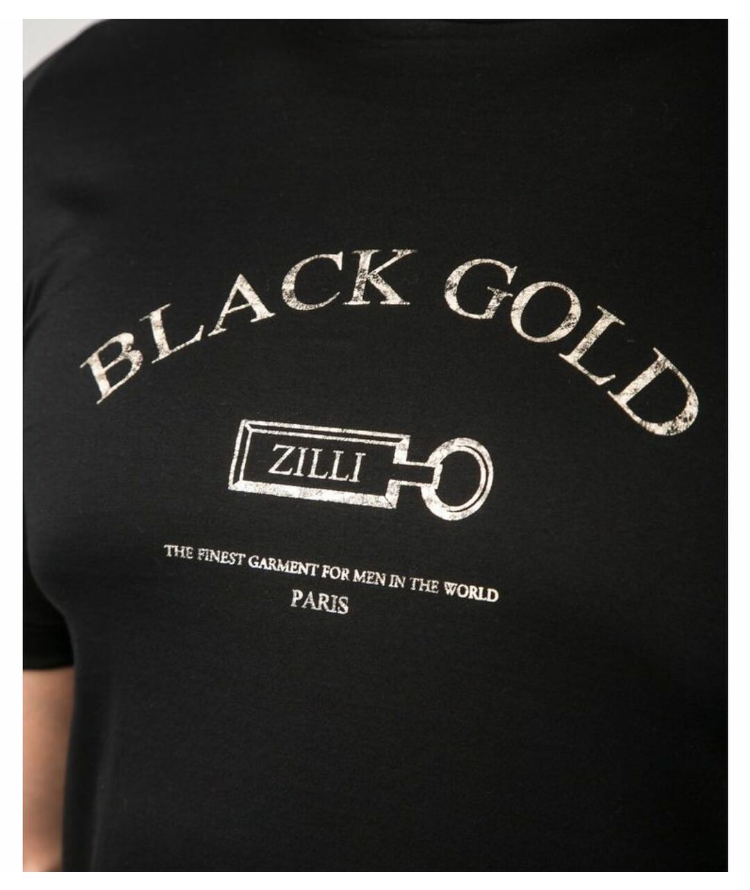 ZILLI Черная хлопковая футболка, фото 5