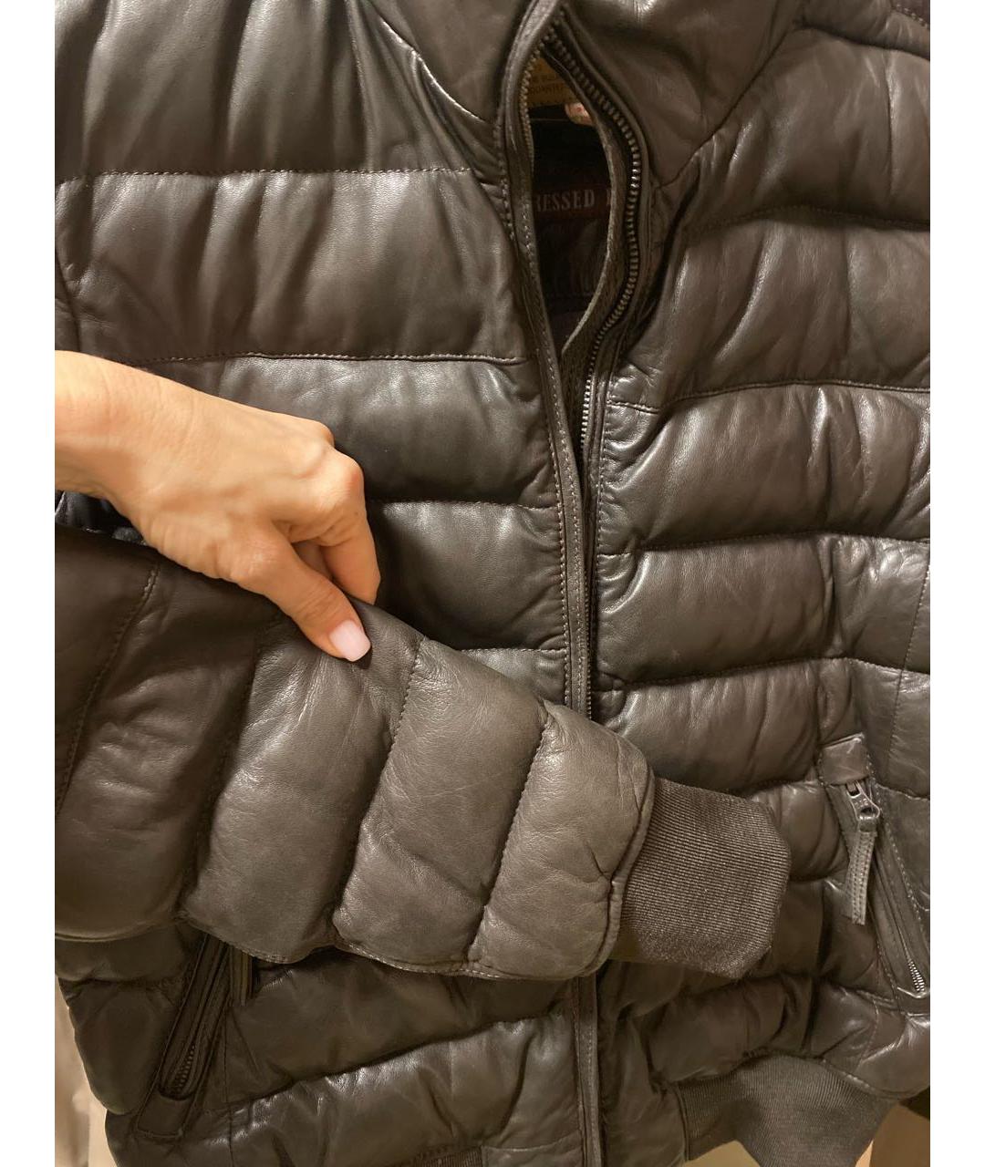 PARAJUMPERS Коричневый кожаный пуховик, фото 7