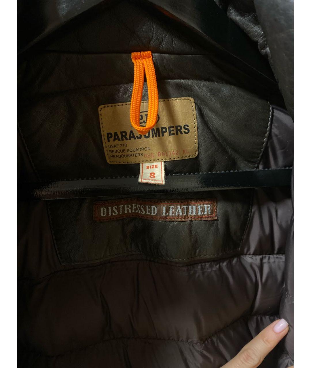 PARAJUMPERS Коричневый кожаный пуховик, фото 3