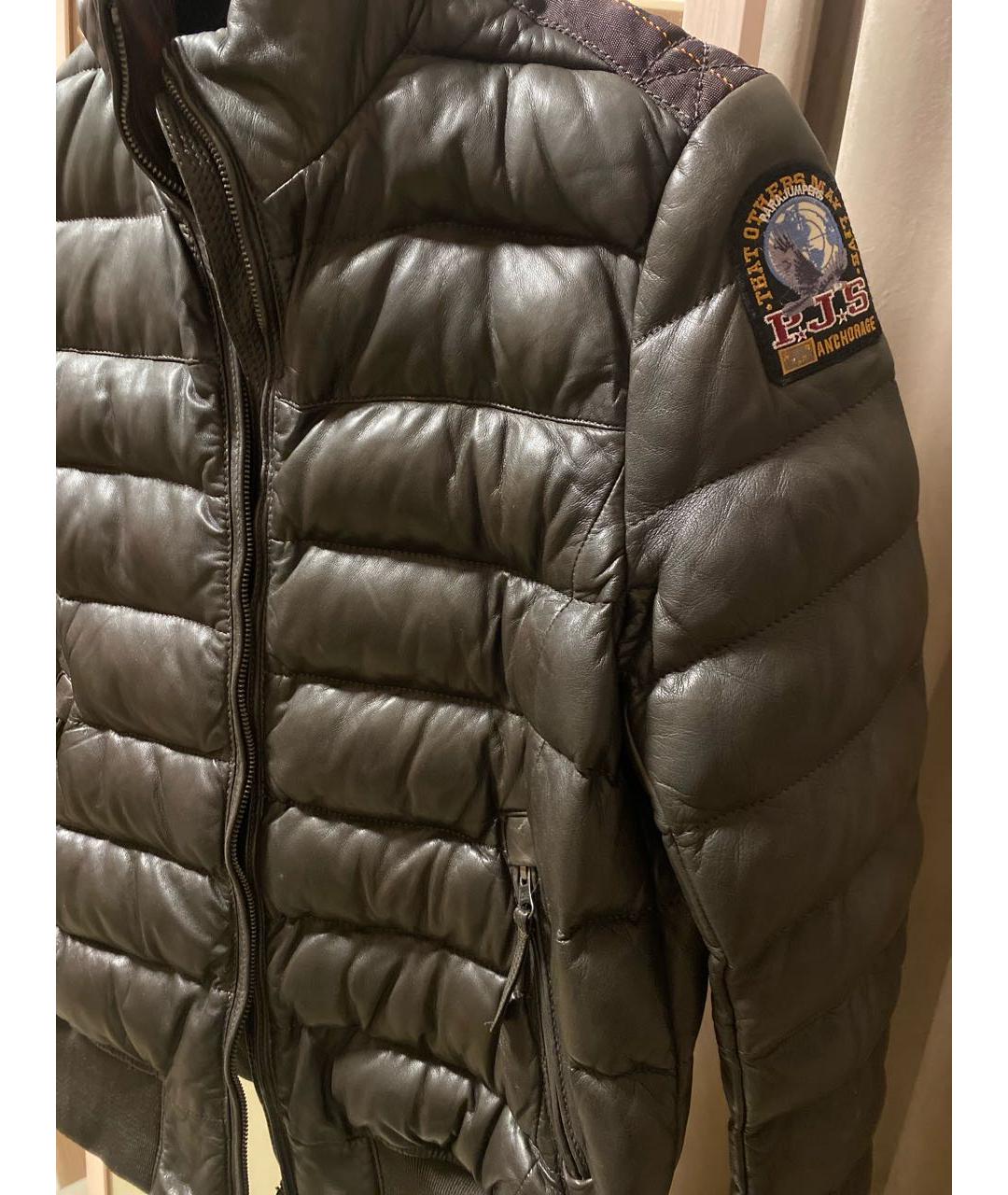 PARAJUMPERS Коричневый кожаный пуховик, фото 4