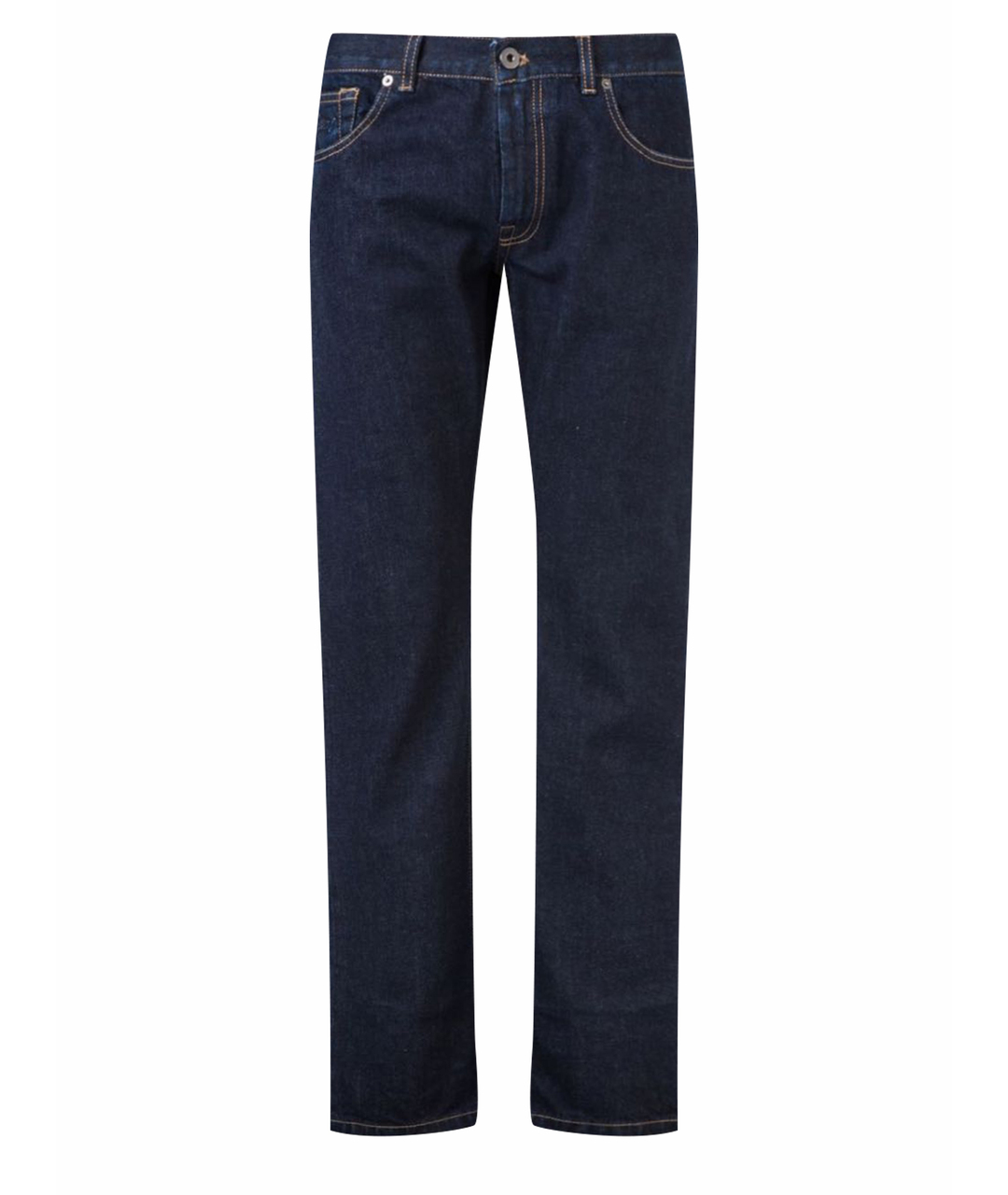 BRIONI Темно-синие хлопковые прямые джинсы, фото 1