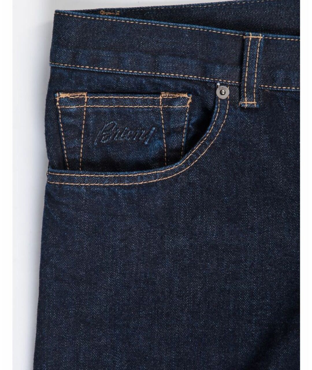 BRIONI Темно-синие хлопковые прямые джинсы, фото 6
